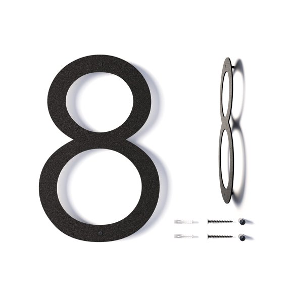 Números para casa REINCARVATION de metal negro de 30 cm, resistentes al óxido
