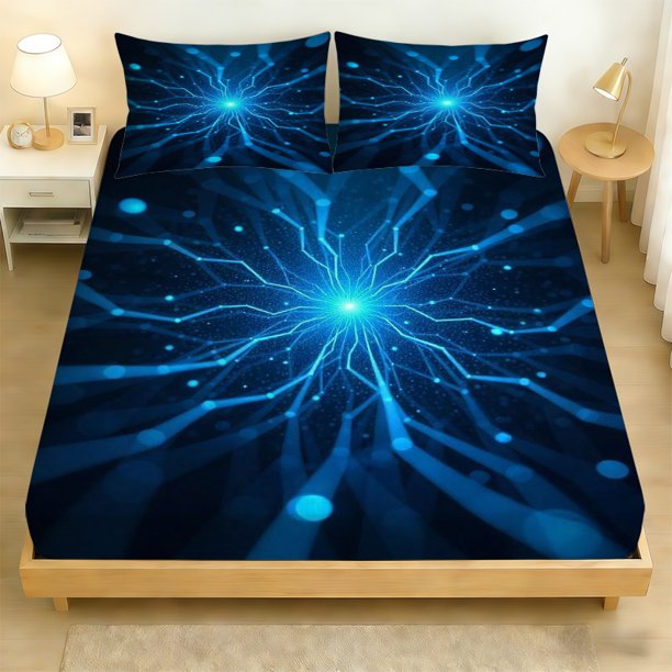 3pcs Tech Abstract Print Bedding Soft and Skin-Friendly Polyester Fabric
