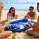 thumbnail image 5 of Mesa inflable AURASUN 142 cm impermeable para cartas con 6 portavasos, 5 of 7