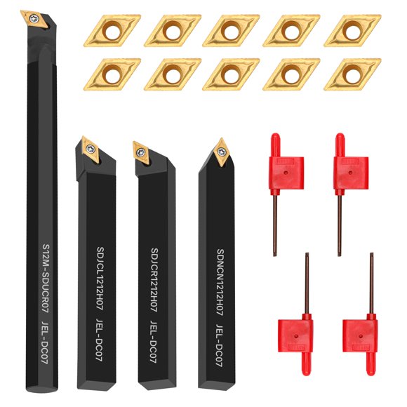 Kit de herramientas de torneado indexable Joogto, 14 piezas con soporte e inserto