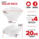 thumbnail image 2 of Cuencos para servir Stock Your Home, plástico blanco, 600 ml (paquete de 4), 2 of 7