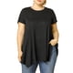 thumbnail image 2 of Agnes Orinda Blusas de Talla Grande para Mujer, Camisetas de Verano con Cuello Redondo, Sueltas, de Manga Corta, Tejidas, Camiseta Holgada, Casual 2X Negro, 2 of 8