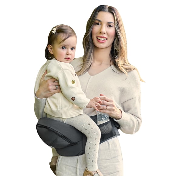 Portabebés con Asiento en la Cadera GROWNSY con Cinturón Ajustable Gris