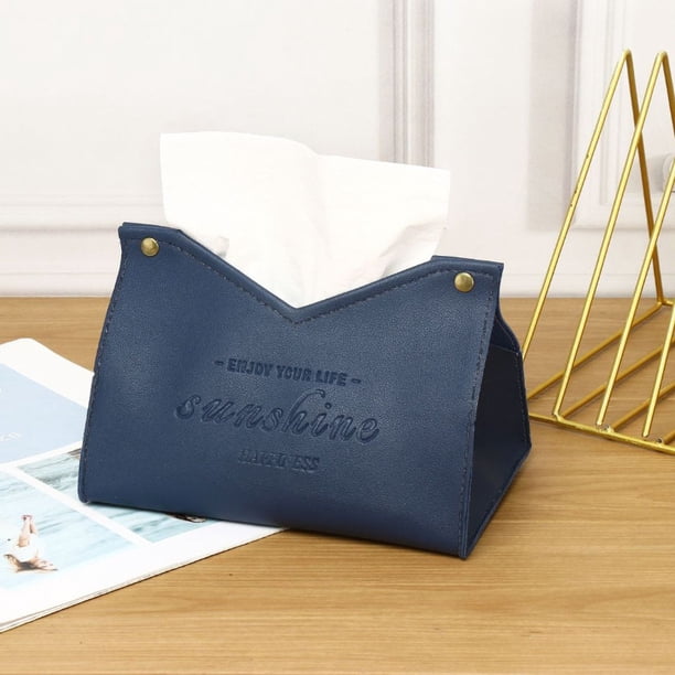 1pc Nordic Leather Tissue Box - Large Storage Box for Home Living Room, Bedroom, Kitchen - Napkin Holder and Desktop Organizer