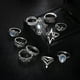 thumbnail image 4 of Boho Style Vintage Carved Starry Gemstone Rings - 11pcs Combo Set for Women and Girls, 4 of 4
