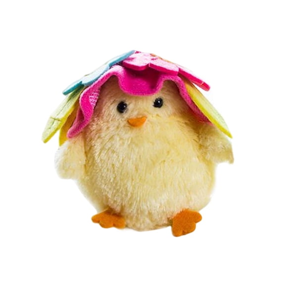 Cute Imitation Chick Dolls, educativas Juguetes Regalos cómodos Juguetes de peluche suaves para niños Niñas Decoración de escritorio Navidad , sombrero rojo