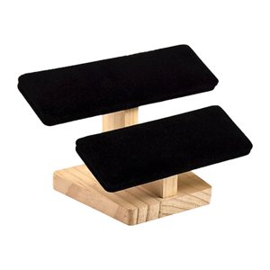 Ioensy - Organizador De Almacenamiento De Joyas Para Brazaletes Y Pulseras, 2 Capas, Color Negro