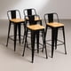thumbnail image 1 of Pack 4 Taburetes Tolix De Madera 66cm Con Respaldo Venhouse Negro, 1 of 10