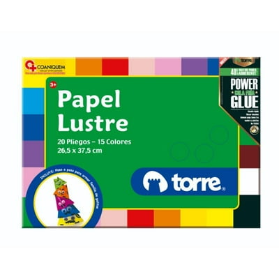 Papel Lustre 20 Hojas 15 Colores  Torre