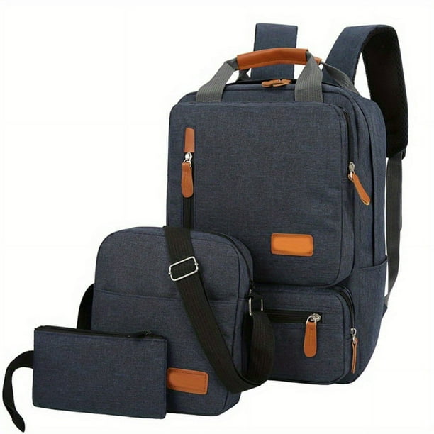 New Three-piece Backpack USB Large-capacity Compact Business Computer Bag Travel Bag Backpack