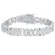 thumbnail image 1 of Pulsera de Eslabones Cubanos para Hombre Transparente 5A+ CZ Pulsera de Cadena para Hombre Chapada en Oro Blanco de 18K Pulsera de Plata Esterlina 925 Joyería para Hombre 18-20CM ﻿, 1 of 8