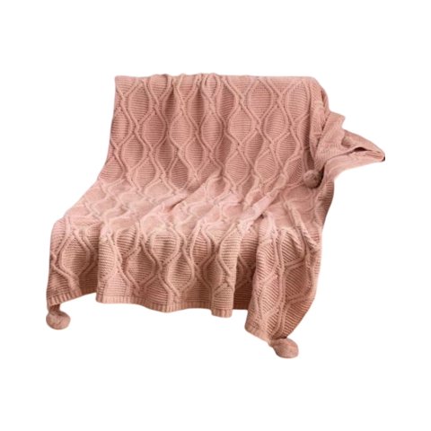 Genérica - Manta Suave Con Pompones, Estilo Y Comodidad D4