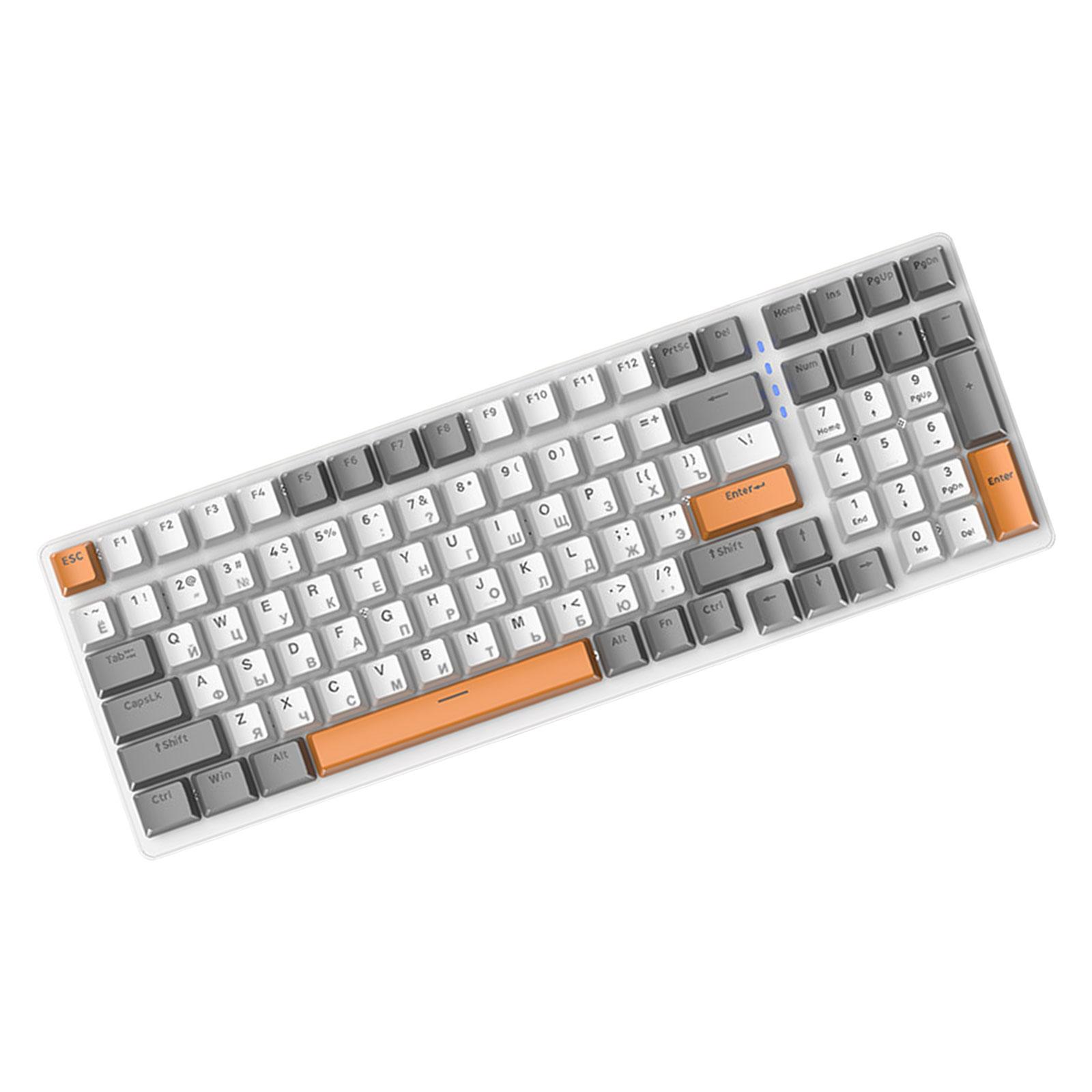 Bothyi - Teclado Mecánico Ruso Retroiluminado Asignación Del 98% Para Pc Laptop Gamer Style E