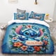 thumbnail image 1 of v922 Bed Sheets Personalized Stitch Duvet Cover Custom Name Cartoon Flower Bedding Set Customized Quilt Cover for Women Teens Gifts Bedroom 3-Piece Bedding Set (1 Duvet Cover + 2 Pillow Shams) Bed She, 1 of 5
