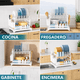 thumbnail image 3 of Secador De Platos Escurridor De Loza Acero Inoxidable Cocina 2 Niveles Blanco, 3 of 6
