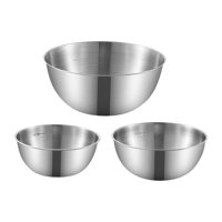 Magideal - Juego De 3 Cuencos Apilables Para Mezclar Fabricados En Acero Inoxidable, Ahorradores De Espacio, Versátiles, Con Báscula Para Cocinar En La Cocina, F