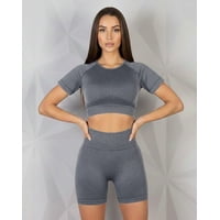 Flix Spa - Conjunto Deportivo Mujer Short Push Up Y Top Manga Corta