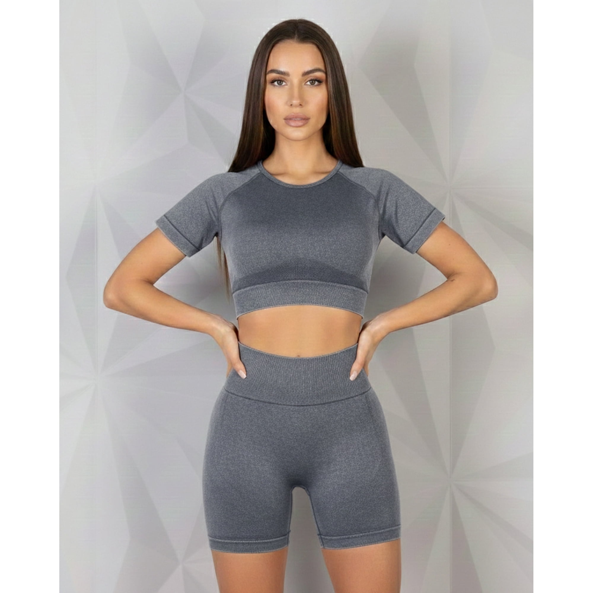 Flix Spa - Conjunto Deportivo Mujer Short Push Up Y Top Manga Corta