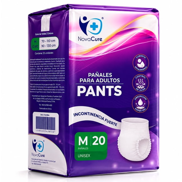 Pañales Adulto Pants Alta Absorción 20 Un Novacure Talla M
