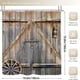 thumbnail image 1 of 1pc Wooden Door Pattern Shower Curtain With 12 Hooks, Non-Slip Bathroom Rug, Toilet U-Shape Mat, Toilet Lid Cover Pad, Bathroom Decor, 1 of 4