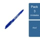 thumbnail image 1 of Pack 3 Lápiz Gel Frixion Ball Punta Media 0.7mm Azul, 1 of 2