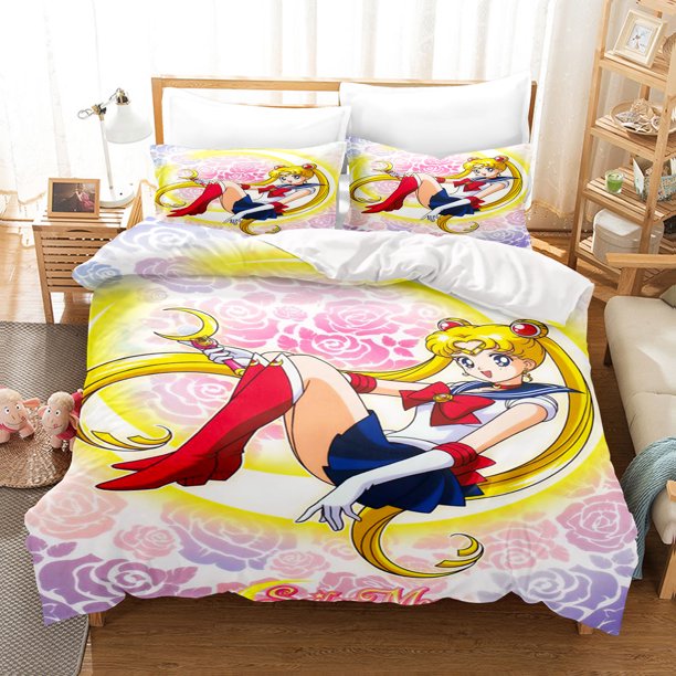 Sailor Moon Duvet Cover Set Bedding Comforter Sets King Size 3D Children'S Bedding Set