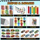 thumbnail image 2 of Set de papelería escolar BenLouis, 192 piezas, coche de carreras para niños, 2 of 7