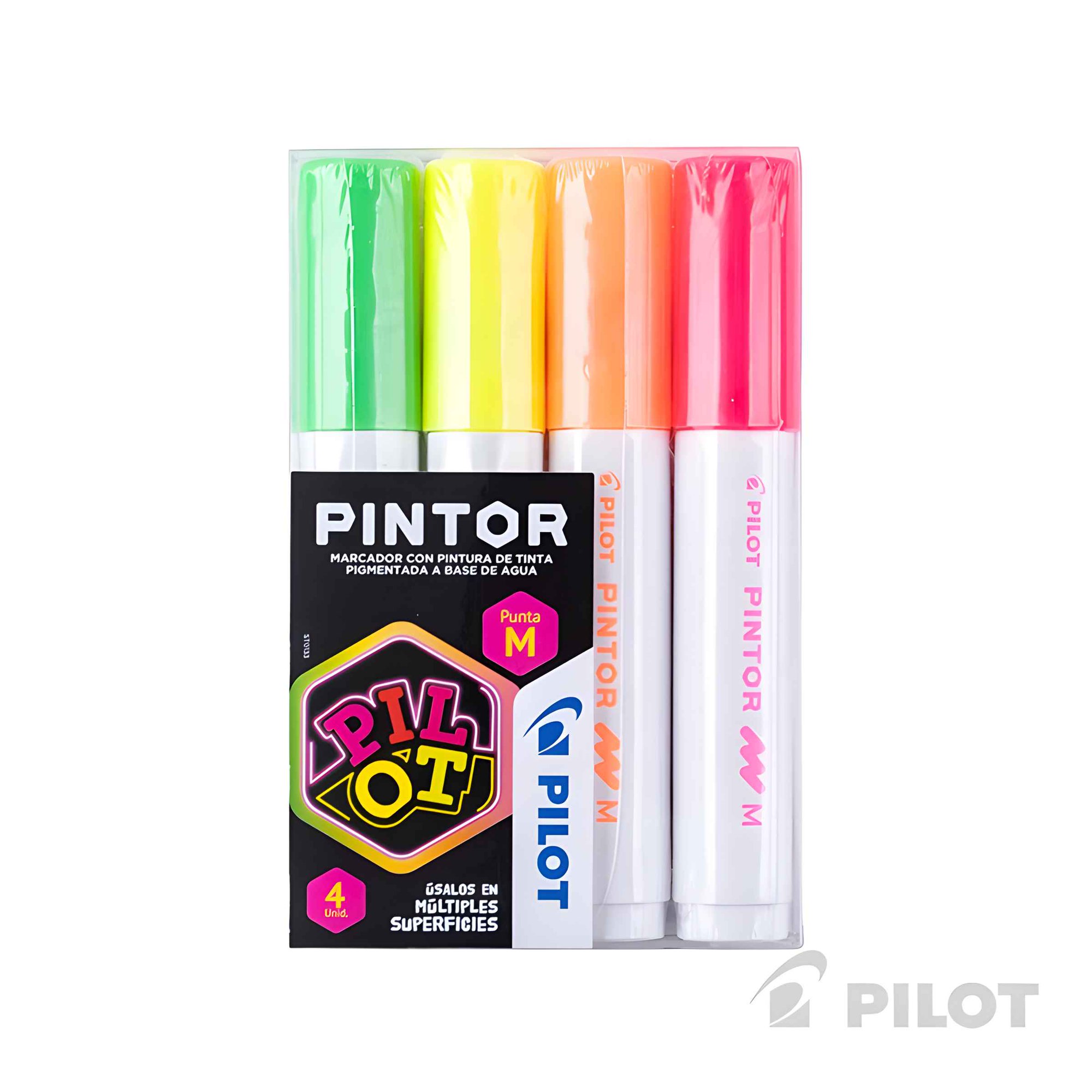 Pilot - Set Marcador Pintor Medio 4un Neón