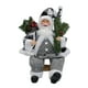 thumbnail image 4 of Figura Navideña de Muñeco de Papá Noel con Decoración de Estatuilla de Bolsa de Regalo para Vacaciones en Interiores , Gris, 20cmx18cmx35cm, 4 of 5