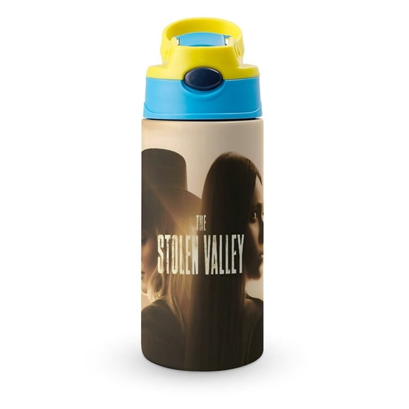 El Valle Robado Botella de Agua con Tapa Pop Top de Un Toque, Acero Inoxidable, a Prueba de Fugas, para Deportes, Botella Infantil azul 12 oz