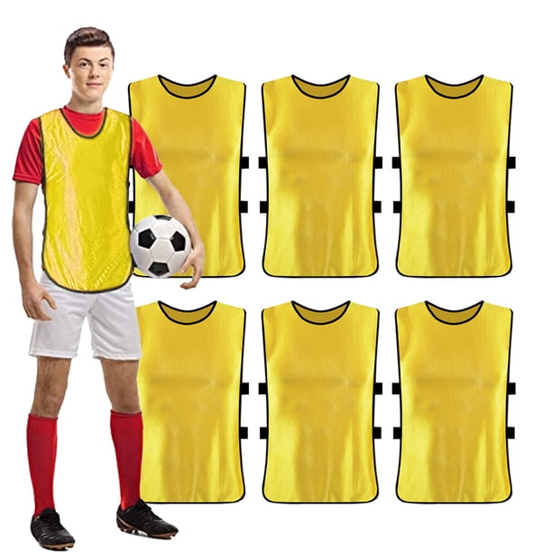 Paquete de 6 camisetas de entrenamiento de fútbol, camisetas de baloncesto para adultos y jóvenes.