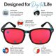 thumbnail image 5 of Gafas de luz azul Sleep ZM con lente roja estilo Wayfarer + estuche, 5 of 9