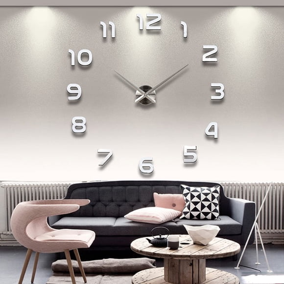 Reloj de pared THIDARGO 48-69 cm plateado 3D árabe