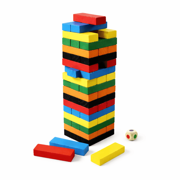 Jenga Torre de Madera 54 Piezas Juego de Equilibrio Familiar