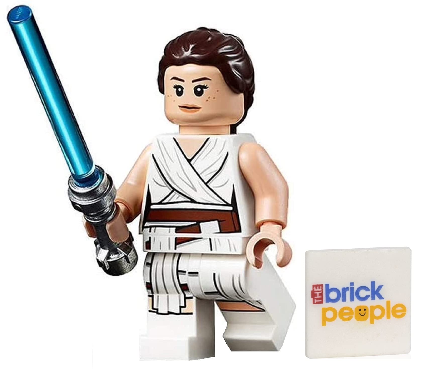 Figura Lego Star Wars Rey Con Túnica Blanca Y Espada Láser