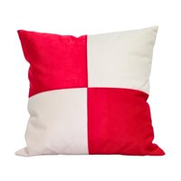 Máxima Design - Cojín Gabriela Blanco Rojo Felpa 50X50 Cm