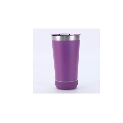 Vaso Térmico 473Ml Parlante Inalámbrico Rgb Music Beer - Morado.