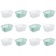 thumbnail image 1 of Cesta de lavandería Sterilite de plástico blanco y aguamarina, 1,4 litros, 12 unidades, 1 of 7