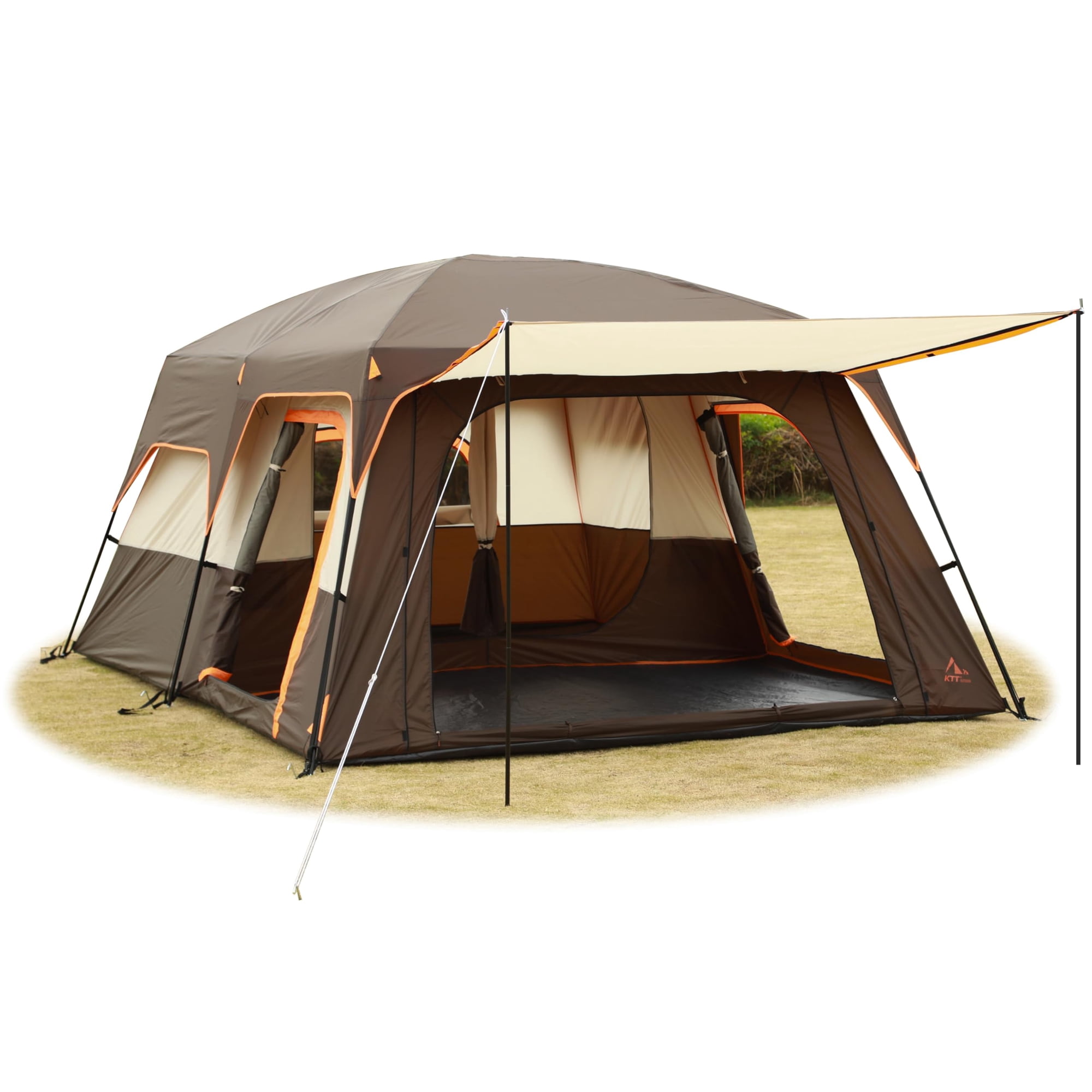Carpa Familiar Ktt Extra Grande Para 12 Personas, Tipo Cabina, 2 Habitaciones, Impermeable