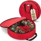 thumbnail image 1 of Contenedor ZOBER Oxford para guardar coronas navideñas, 30 cm, rojo, paquete de 2, 1 of 7