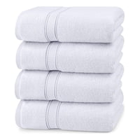 Aura Zeus - Set De 4 Toallas De Baño 140X70 Cm Algodon 500Gr Grandes Az Blanco Blanco
