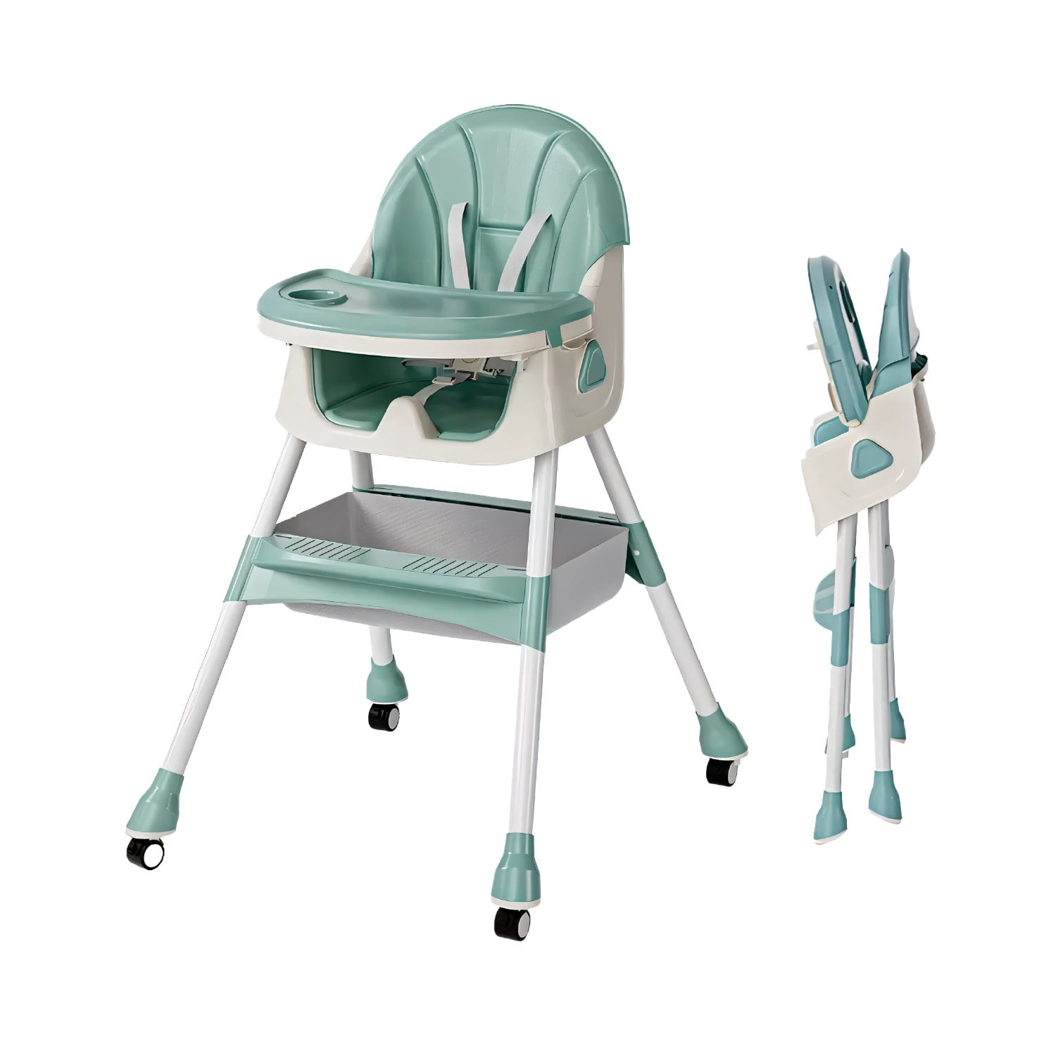 Silla Bebé Alta Para Comer 2 En 1 Ajustable Portátil Glowup