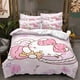 thumbnail image 1 of Hello_Kitty 3 Pcs Comforter Set with 2 Pillowcases,Halloween Christmas Hello_Kitty Bedding Set Sheet Set for Kids Adults,All Season Lightweight, 1 of 5