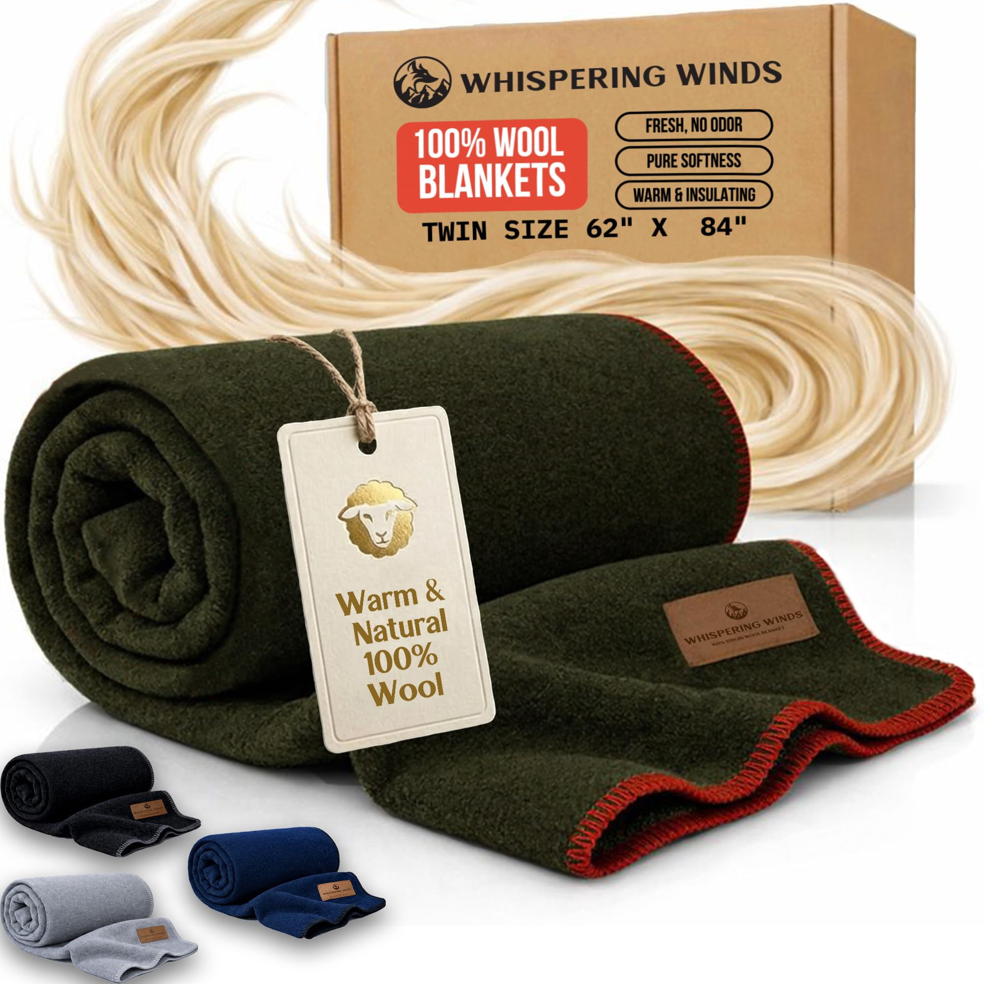 Manta De Lana Whispering Winds Premium, Ultrasuave Y Cálida, Doble