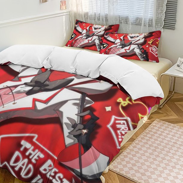 Hazbin Hotel 3-Piece Twin Bed Set - Includes 1 Single Comforter And 2 Pillowcases Bedding - Fade Resistant Microfiber - Hazbin Hotel