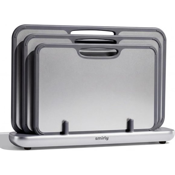 Tabla de Cortar SMIRLY Titanio 3 Unidades con Soporte