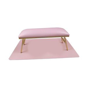Ioensy - Almohada Y Tapete Para Uñas, Tapete De Mesa Para Uñas De Cuero Pu Suave Para Salón De Manicura, Hogar, Rosa