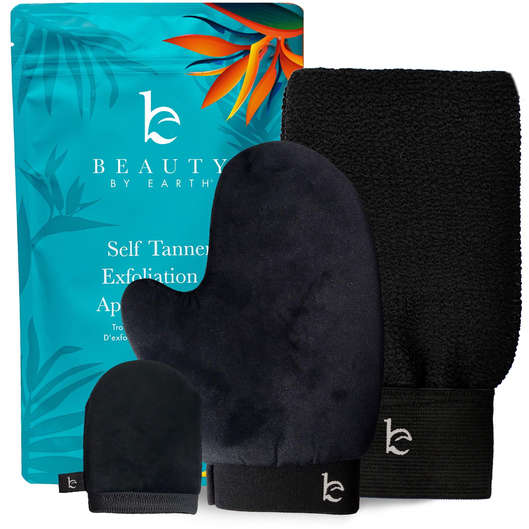 Set De Guantes Bronceadores Beauty By Earth Self Tanner Con Exfoliante