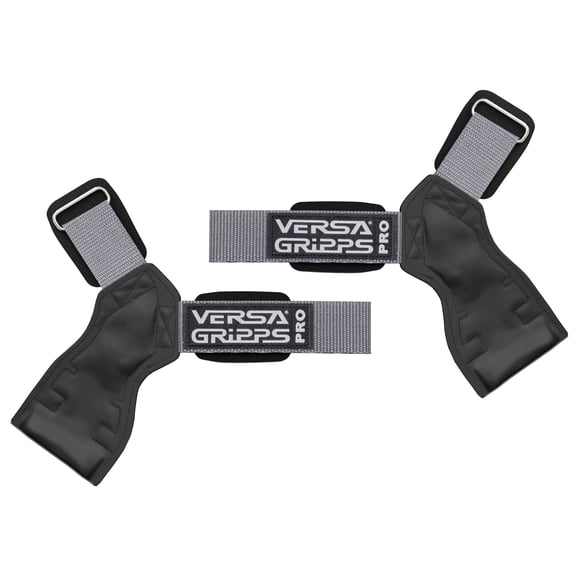 Correas de muñeca Versa Gripps Pro para levantamiento de pesas plateadas