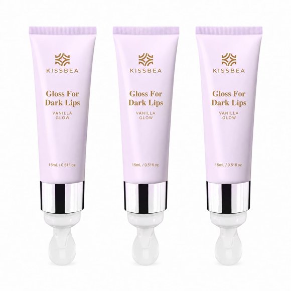 Brillo Labial Kissbea Vanilla Glow – Pack de 3 (15 ml cada uno)